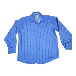 USED INSIDE OUT A(2)Z Reversible Men's Long Sleeve Blue Stripes